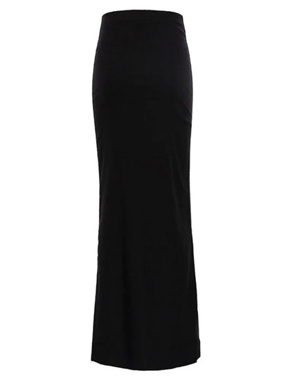 For Black Long Skirts High Waist Slim Seamless Gown Summer New Female Maxi Skirts