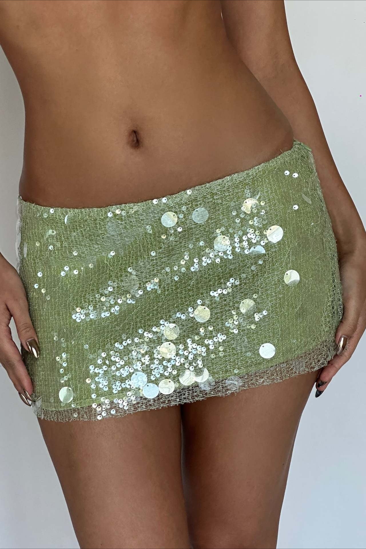 Color Sequin Fitted Party Mini Skirt