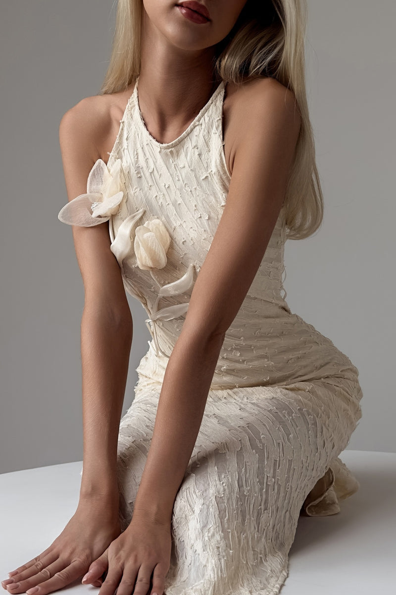 Julia Applique Sleeveless Midi Dress