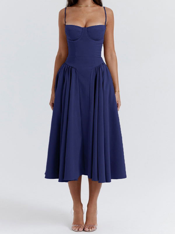 Navy Blue Cami Midi Dress