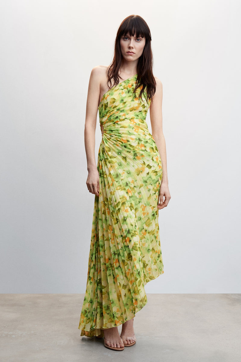 Riva Printed One Shoulder Maxi Dress