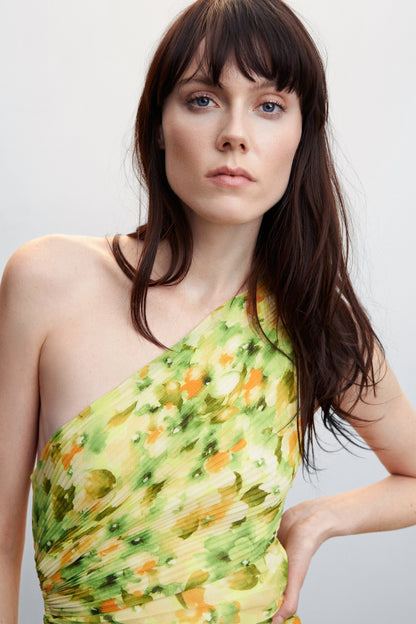 Riva Printed One Shoulder Maxi Dress
