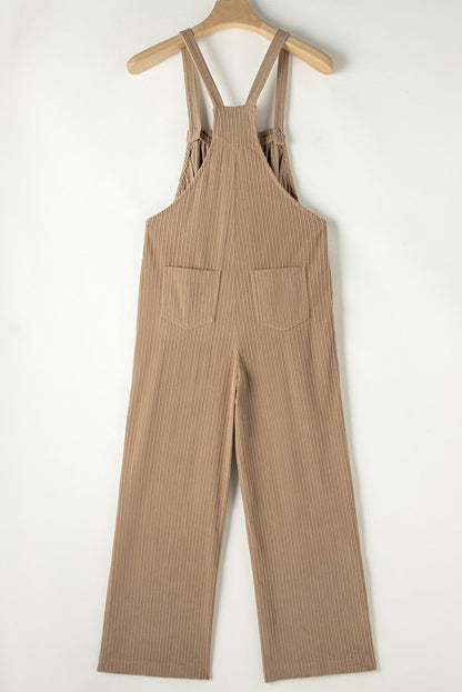Color Pocketed Corduroy Overall