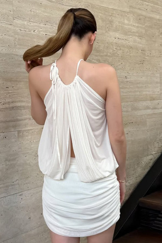 Halter Backless Bodycon V Neck Mini Dress