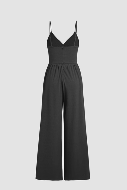 Black Cami V Neck High Waist Wide Leg Jumpsuit