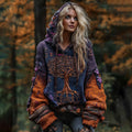 Tree Of Life Gothic Colorblock Hooded Sweater artswardrobe