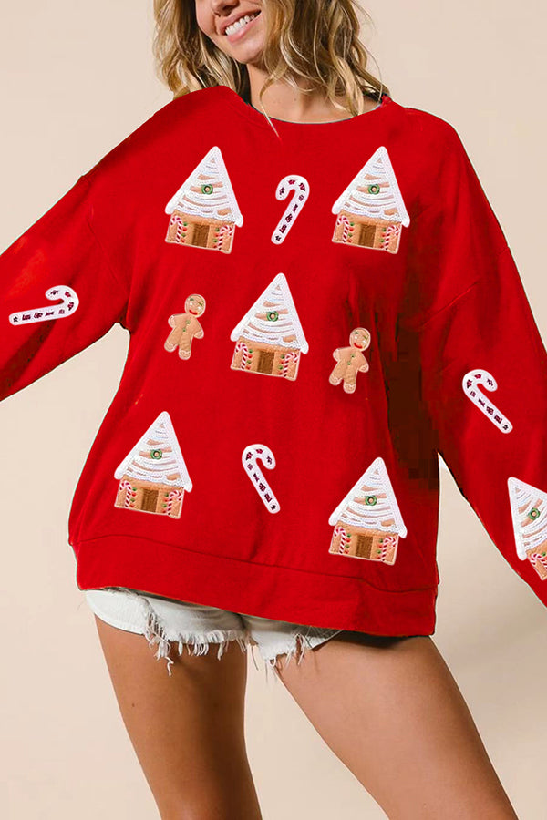 Christmas House Sequin Sweatshirt