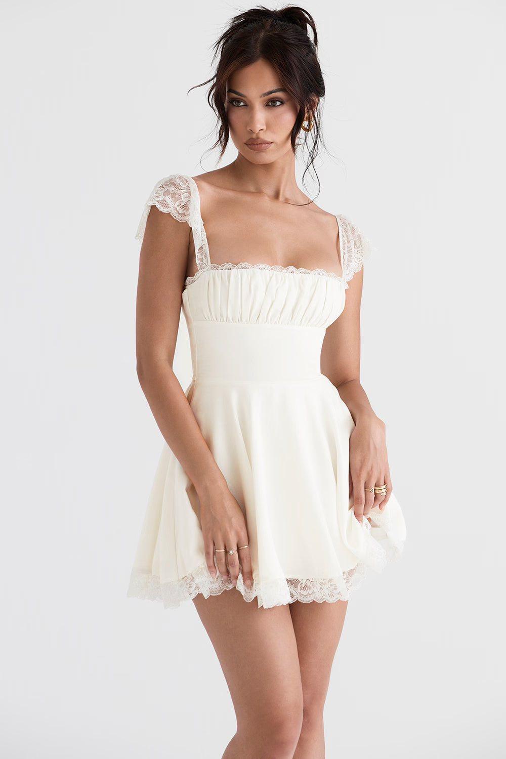 Ivory A-line Mini Dress
