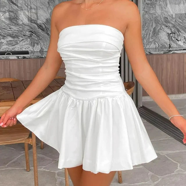 Off-shoulder Sleeveless Midi Dress for