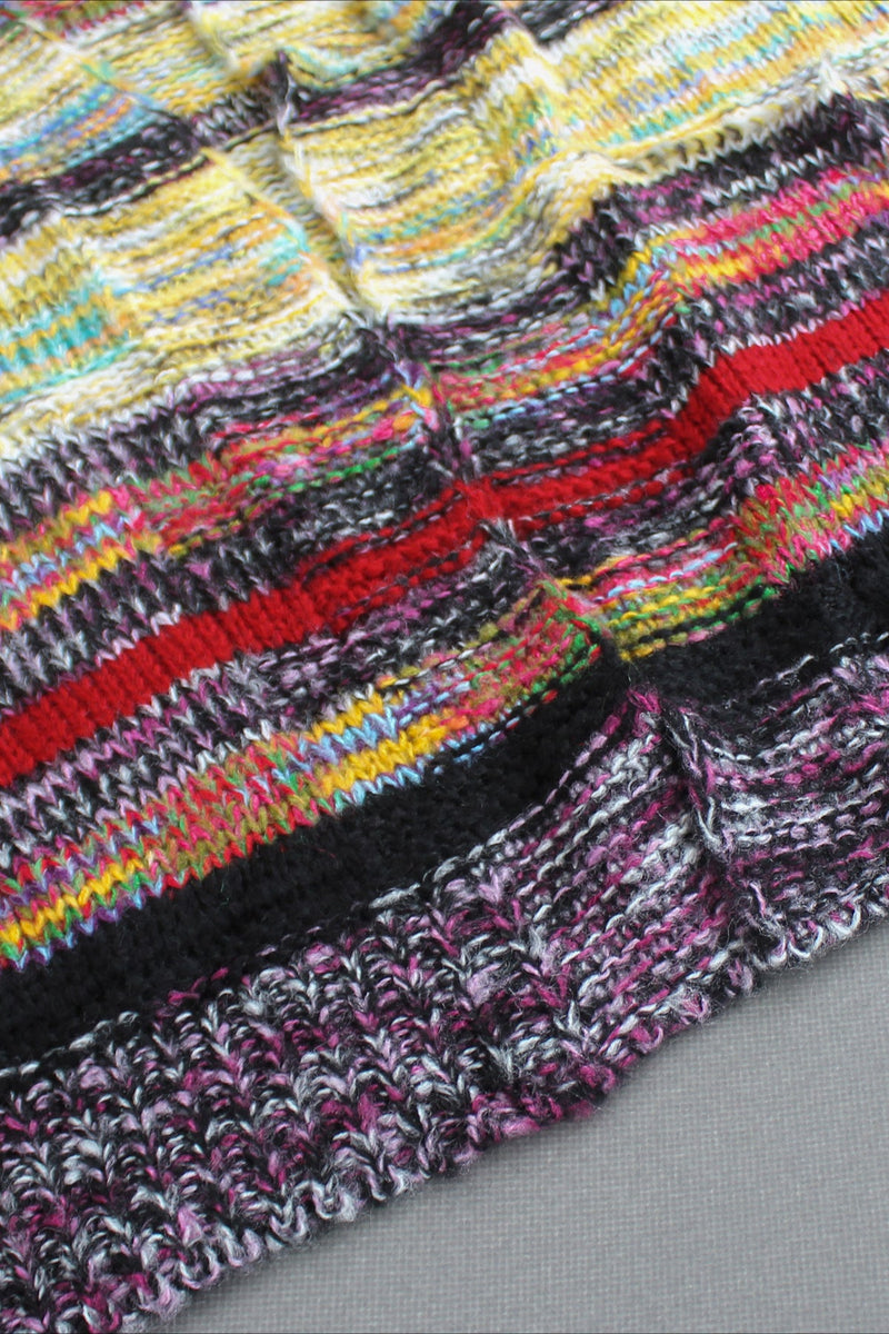 Striped Long Sleeve Knit Cardigan