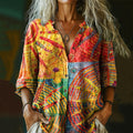 Women's Bohemian Pattern Casual Comfort Cotton Shirt elevenforest
