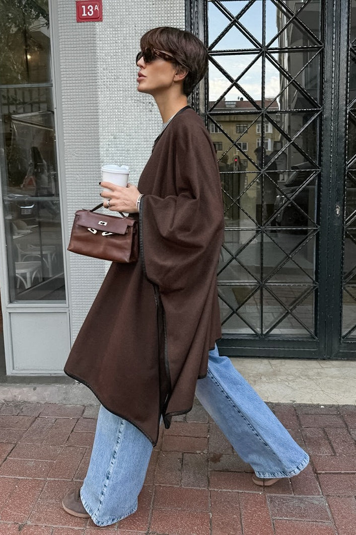 Batwing Sleeve Coat