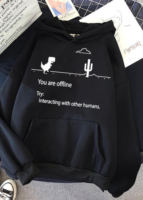 Offline Dinosaur Hoodie - Fun Retro Sweater