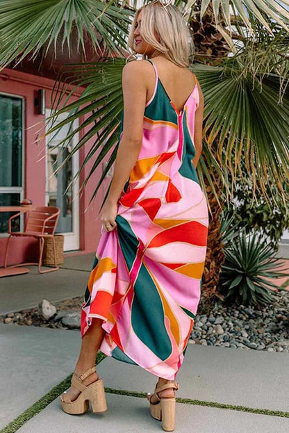 Print Slip Sleeveless Maxi Dress