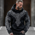 Viking Thor's Hammer & Celtic Knot Men's Hooded Knit Sweater artswardrobe