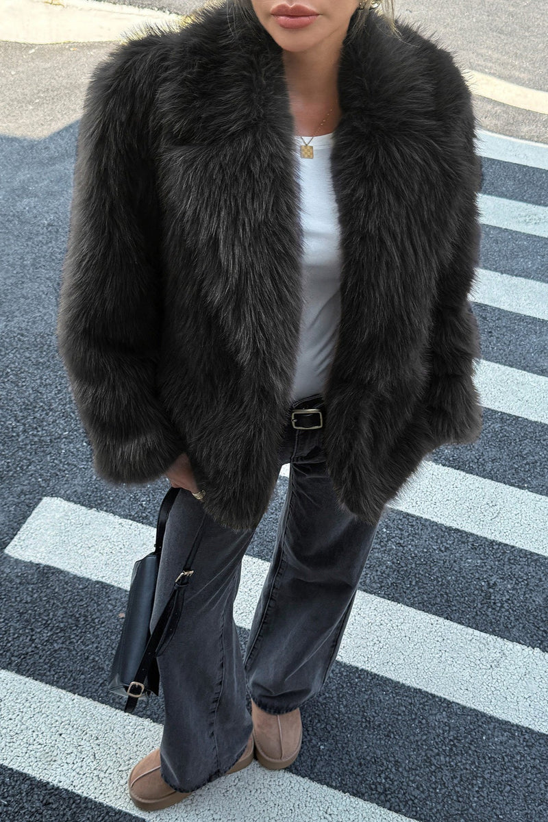 Soft Plush Long Sleeve Coat