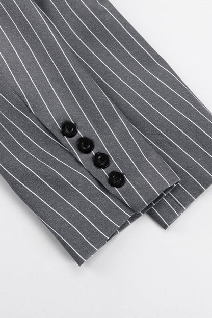 Striped Suit Blazer Two Piece Set