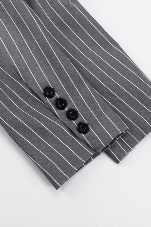 Striped Suit Blazer Two Piece Set