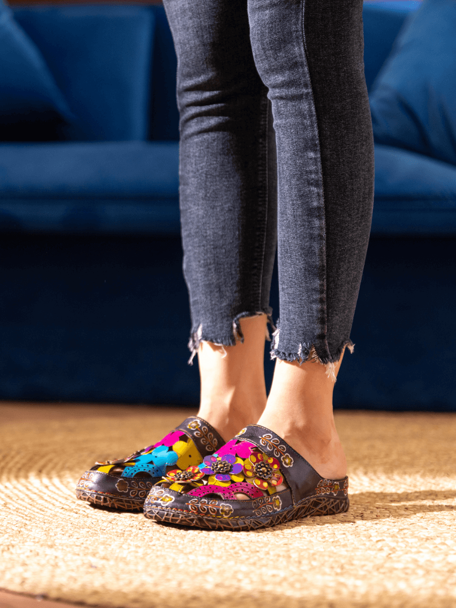 Soffia | Brickell Tropical Cut-out Leather Sandal