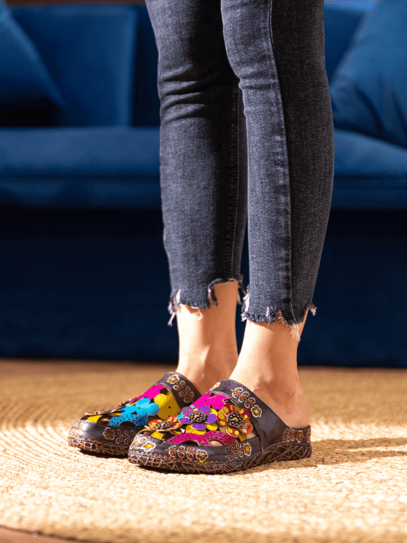 Soffia | Brickell Tropical Cut-out Leather Sandal