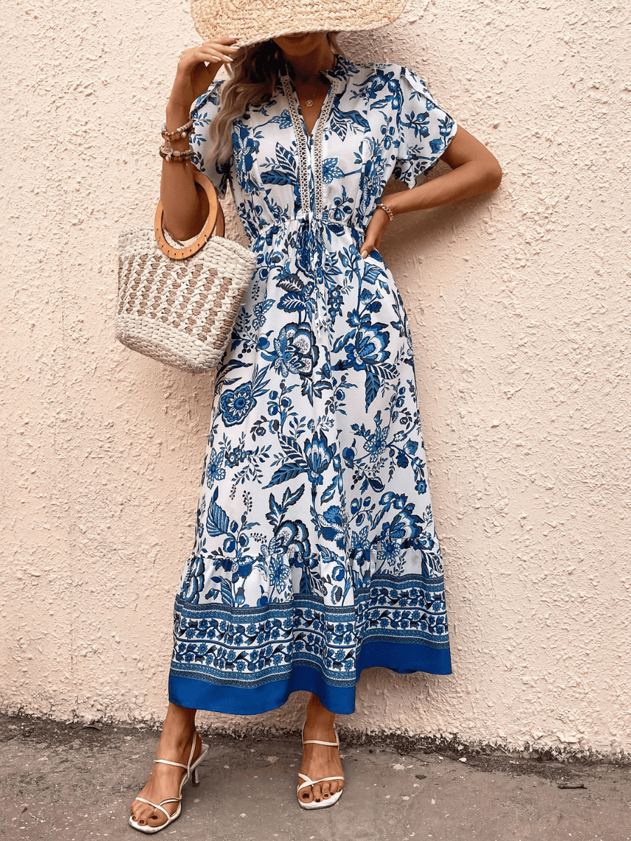 Picking Petals Short Sleeve Maxi Dress