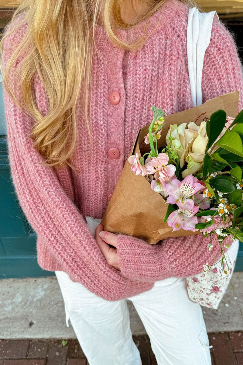 Color Lantern Sleeve Short Cardigan