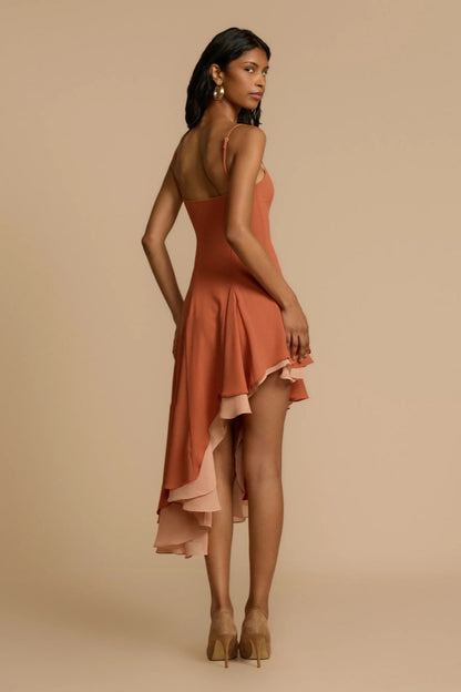 Dana Peach Mini Dress