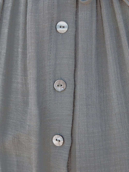 Button Cotton Linen Perfect Beach Maxi Dress
