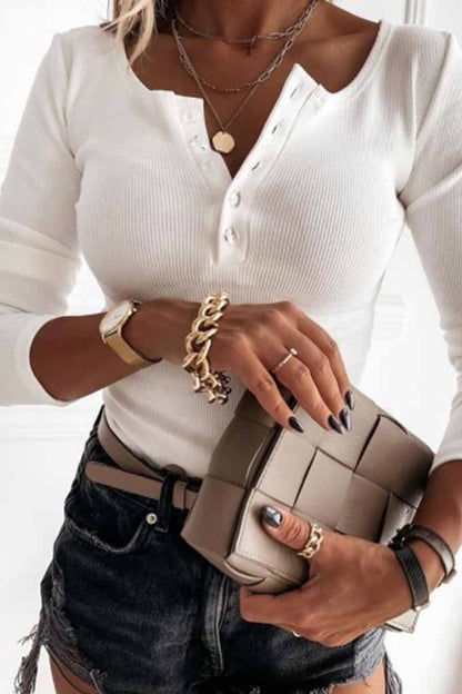 Color V-neck Long-sleeved Sweater(3 Colors)