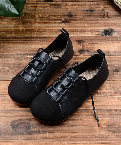 Lace Up Splicing Flat Shoes for Green Faux Leather