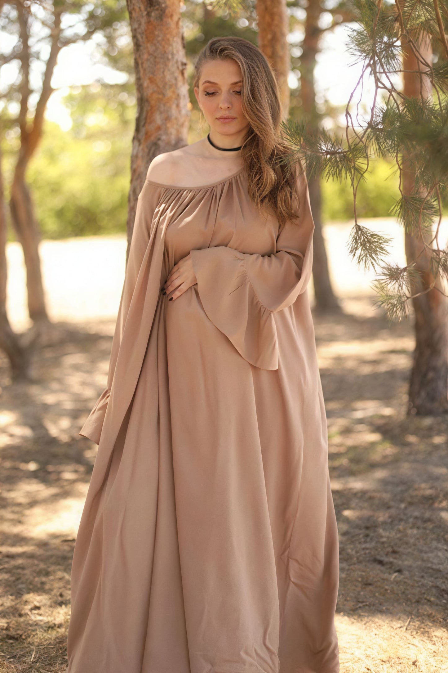 Loose Slouchy Flared Hem Maxi Dress