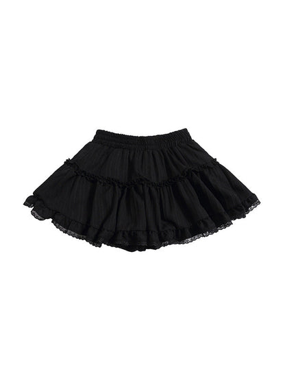 Color Y2k French Ballet Style Puff Cake Mini Skirts