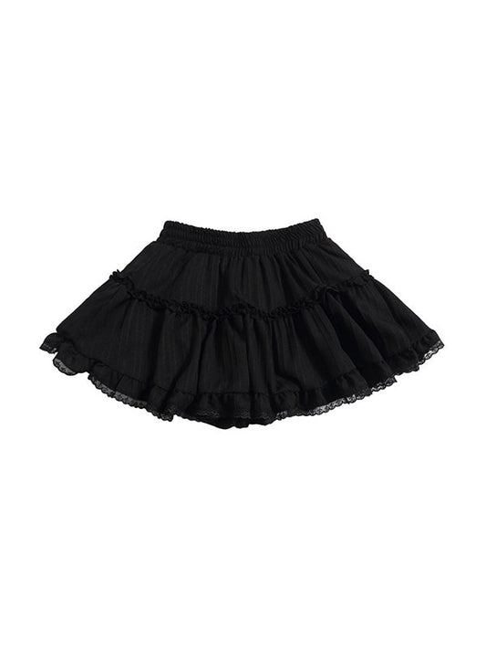 Color Y2k French Ballet Style Puff Cake Mini Skirts