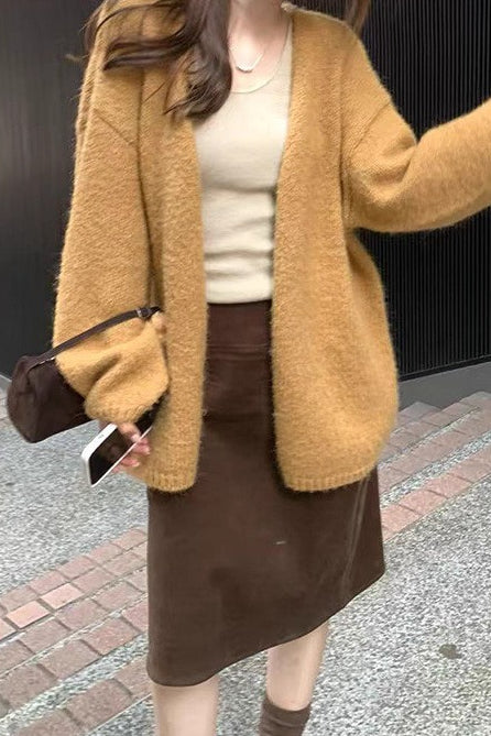 Rustic Hues Tailored Corduroy Skirt