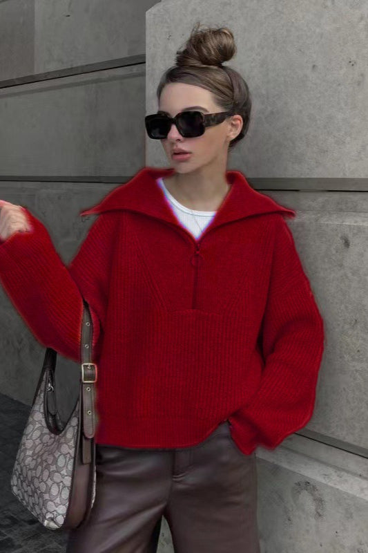 Half Zip Knit Sweater
