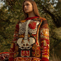 Vintage Halloween Anatomical Heart And Floral Art Sweater artswardrobe