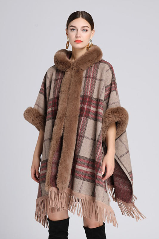 Hooded Wool Cape Coat