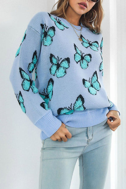Three-dimensional Butterfly Loose Autumn and Winter Long-sleeved Sweater