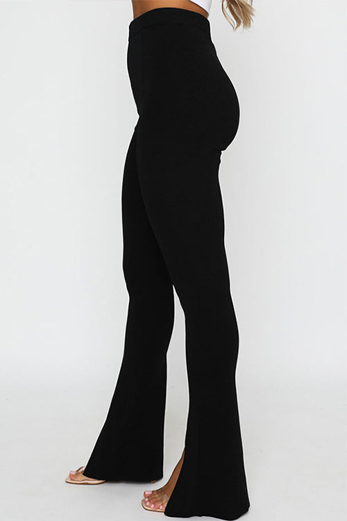Moxidress High Rise Slit Bell Bottoms Skinny Pants
