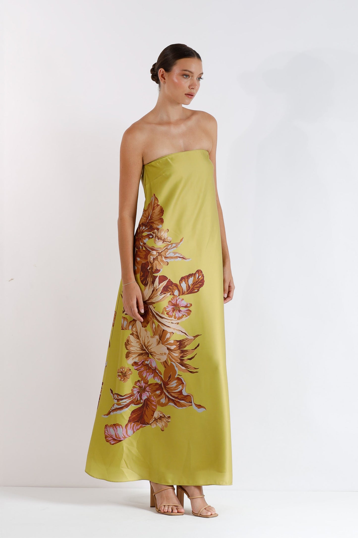Xenia Printed Strapless Maxi Dress