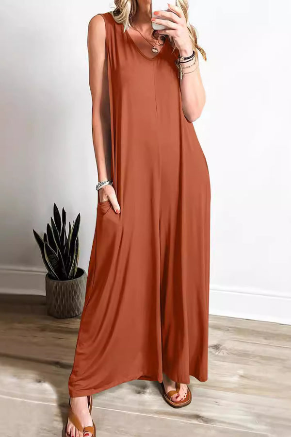 Fresh Pocket Jumpsuit Thin Jumpsuit