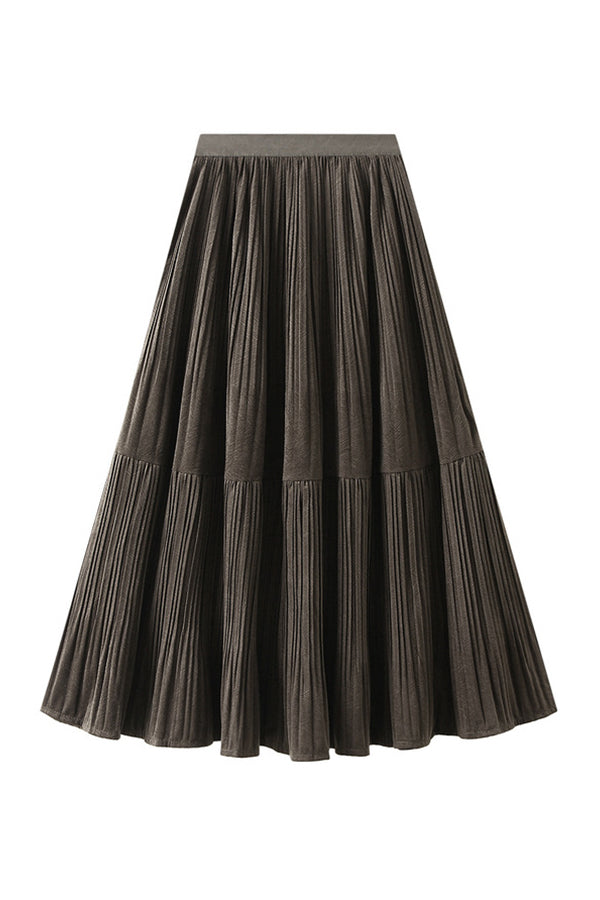 Velvet Pleated Skirt