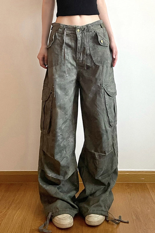 Camo Wide-leg Cargo Pant
