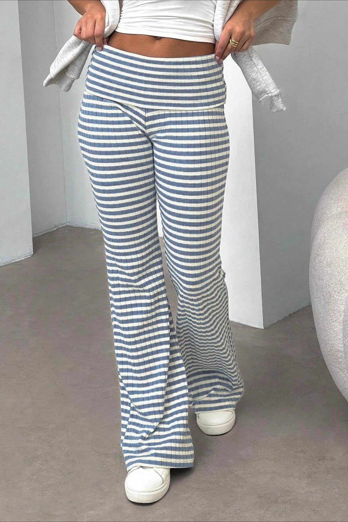 Slim Stripe Flare Pants