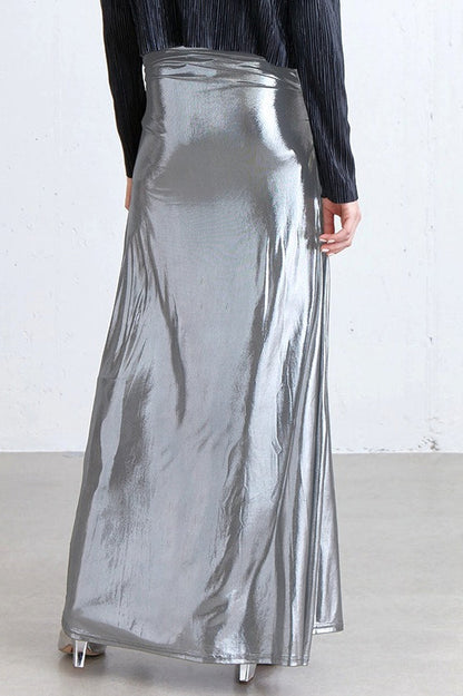 Silver Satin Reflective Skirt
