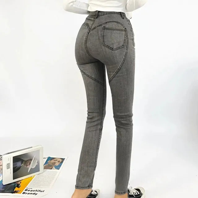 High High Waisted Jeans for Silm Fit Cotton Jean Street Temperament Denim Pant Female