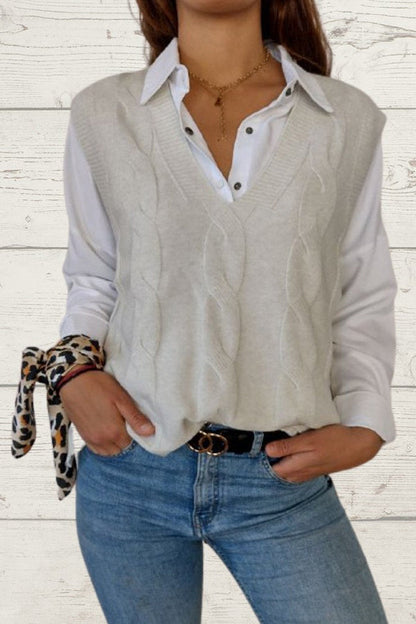 Braided Sleeveless Sweater