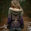 Comstylish Bohemian Retro Gradient Color Women's Winter Knit Sweater Coat