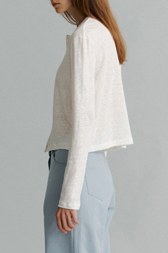 Color Buttoned Knit Cardigan