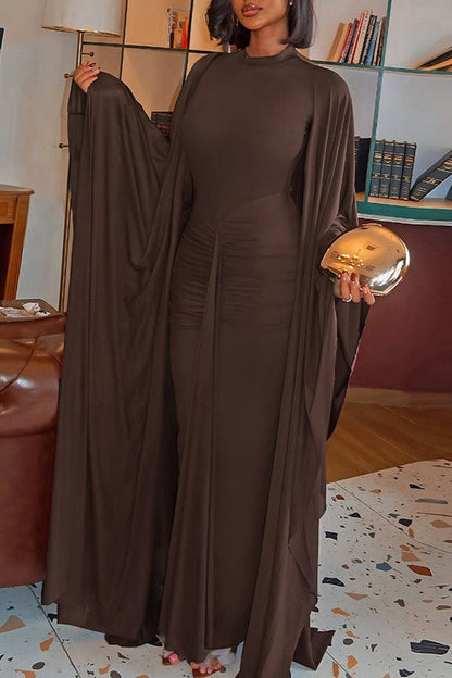 Backless Sash Sheer Shawl Two Piece Set
